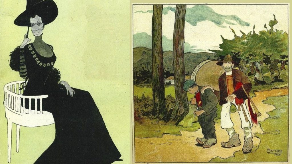 Exposición de reproducciones de la obra de Castelao en el Liceo Casino de Pontevedra