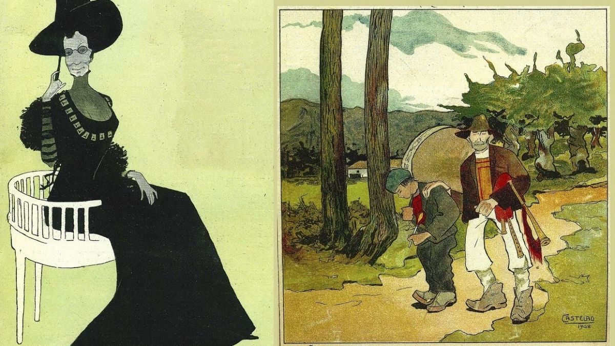 Exposición de reproducciones de la obra de Castelao en el Liceo Casino de Pontevedra