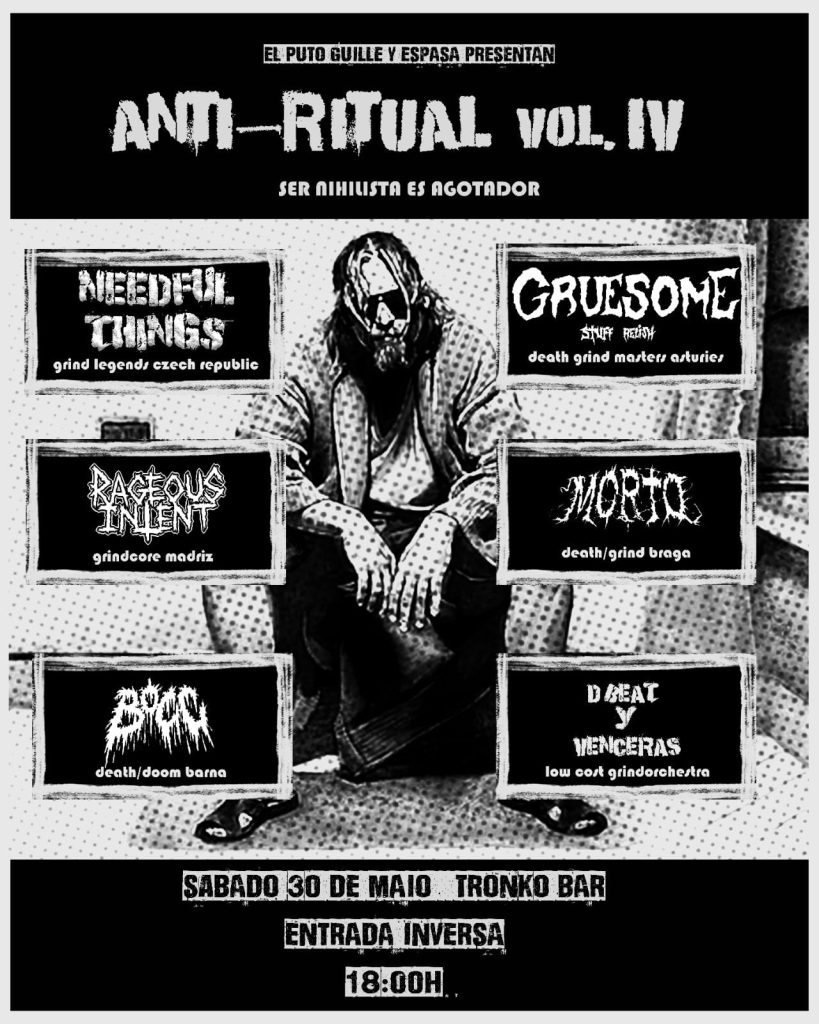 Concierto de Grind-Core en el Tronkobar: Anti-Ritual Vol. IV en Pontevedra