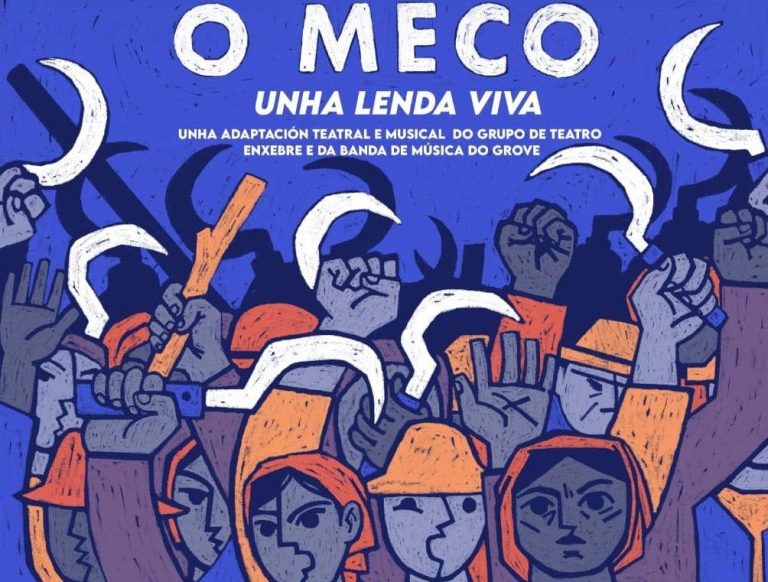 Representación teatral de 'O Meco. Unha lenda viva' en el Auditorio Municipal do Grove