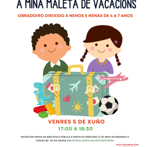 Exposición Infantil "A miña maleta de vacacións" en la Biblioteca Pública de Pontevedra