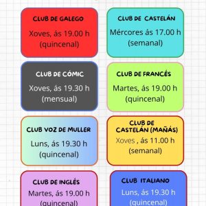 Clubs de lectura 2026-2027 en Pontevedra