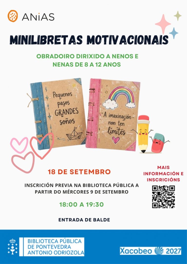 Libretas motivacionales en la Biblioteca Pública de Pontevedra