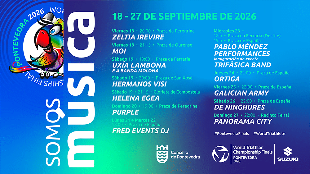Cartel oficial de Somos Música Pontevedra 2026, del 18 al 27 de septiembre