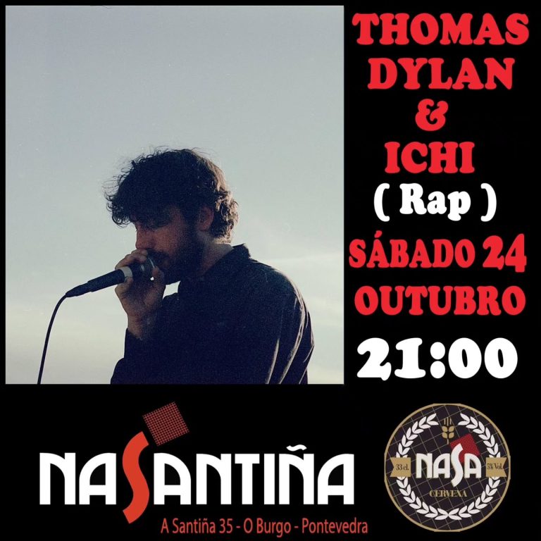 Cartel del concierto de rap de Thomas Dylan e Ichi en NaSantiña. Imagen: NaSantiña