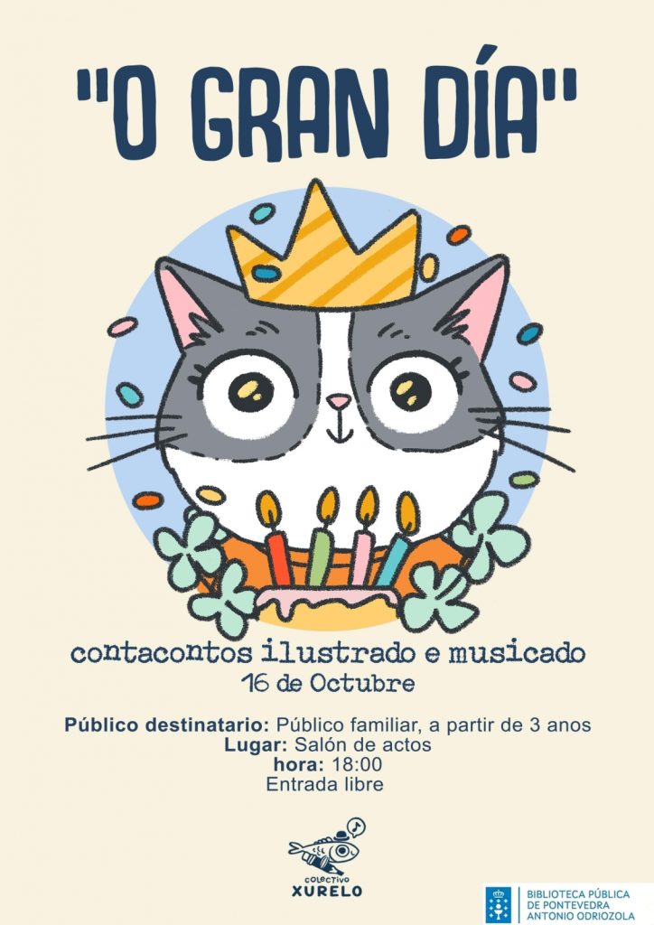 Contacontos ilustrado e musicado na Biblioteca Pública de Pontevedra Antonio Odriozola
