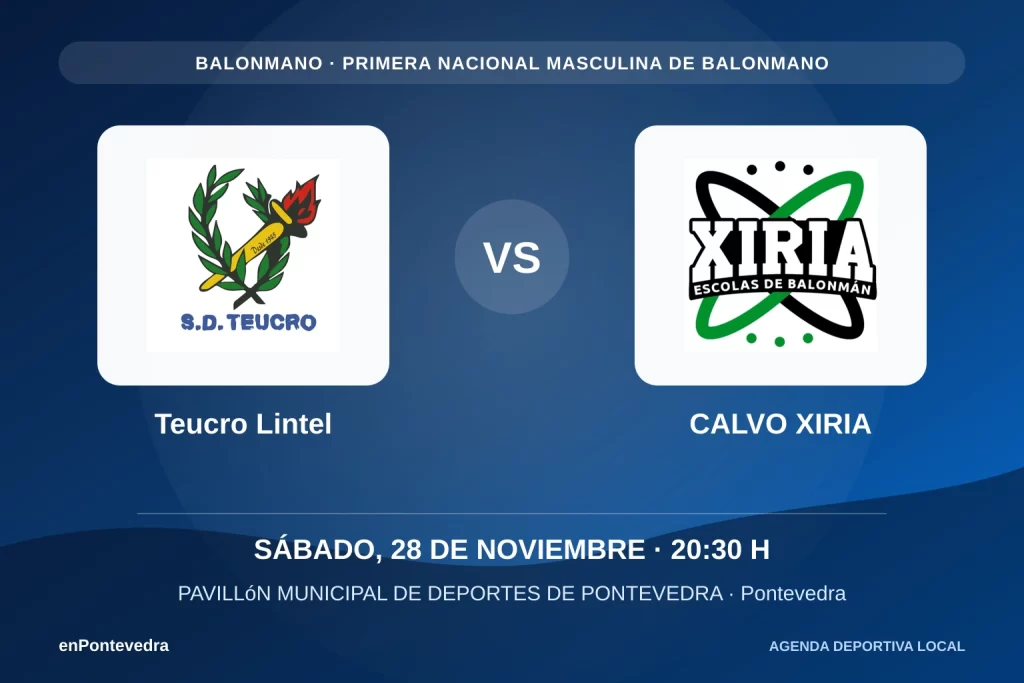 Teucro Lintel – Calvo Xiria: balonmán en Pontevedra
