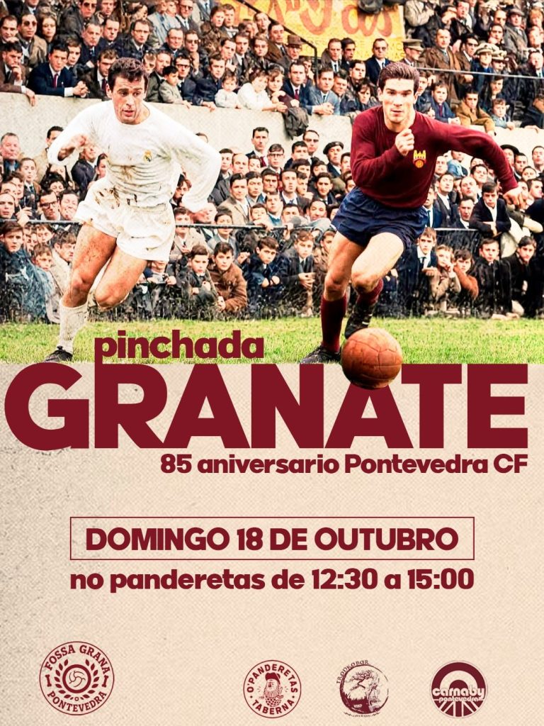 Pinchada granate por el 85 aniversario del Pontevedra CF en Pontevedra