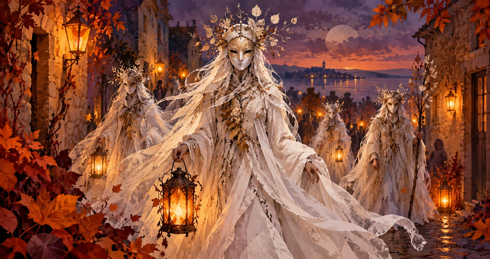 Ilustración de Camiñantes brancos · Cambados