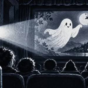 Ilustración de Cinema de medo · Poio