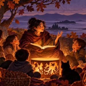 Ilustración de Contos arredor do lume · A Illa de Arousa