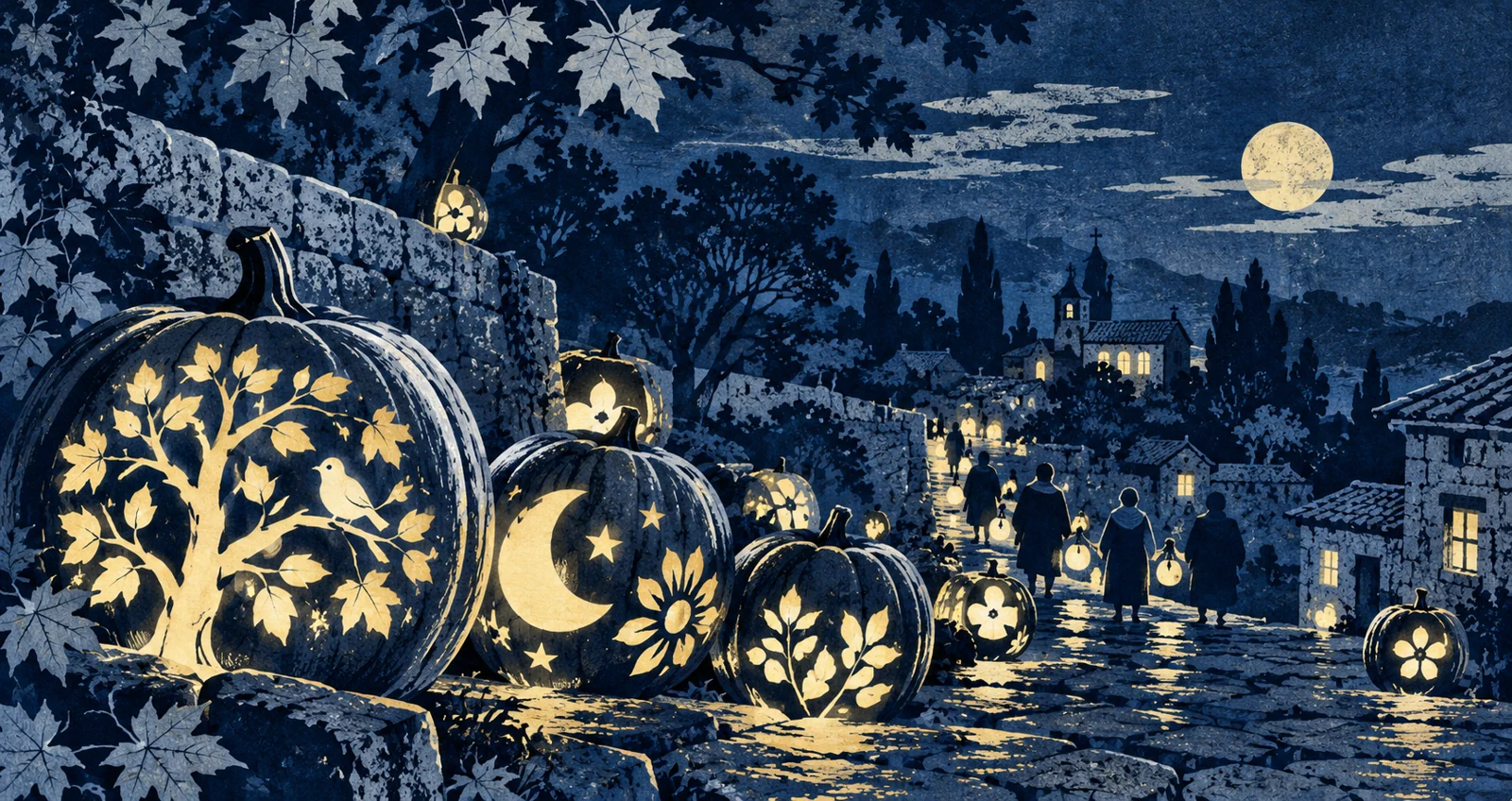 Ilustración de Luminarias de Ánimas · Soutomaior y Arcade