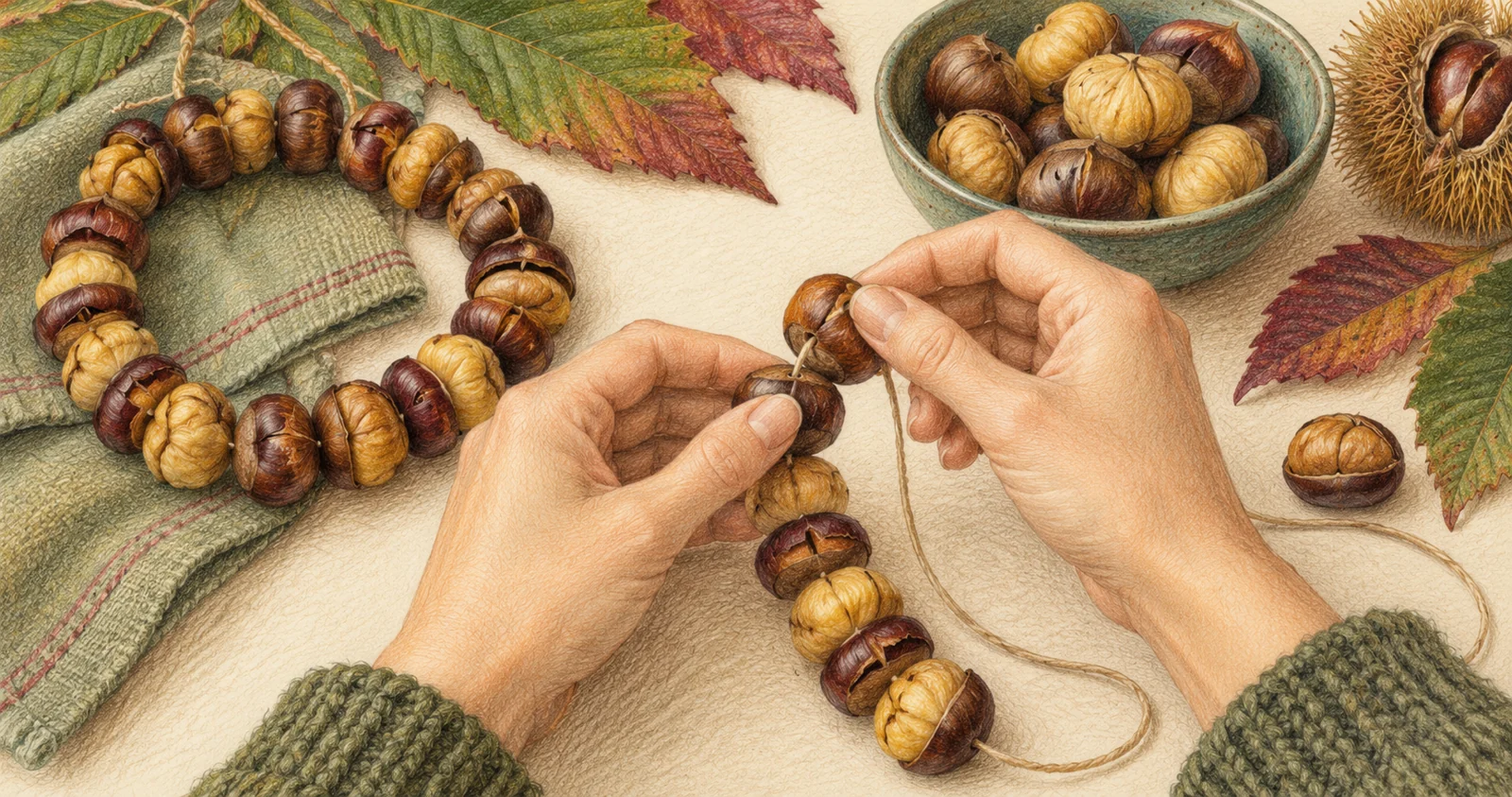 Ilustración de Taller de collares de zonchos en la Casa da Luz · Pontevedra
